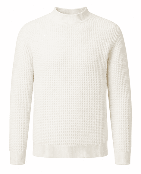 White textured mock neck cutout