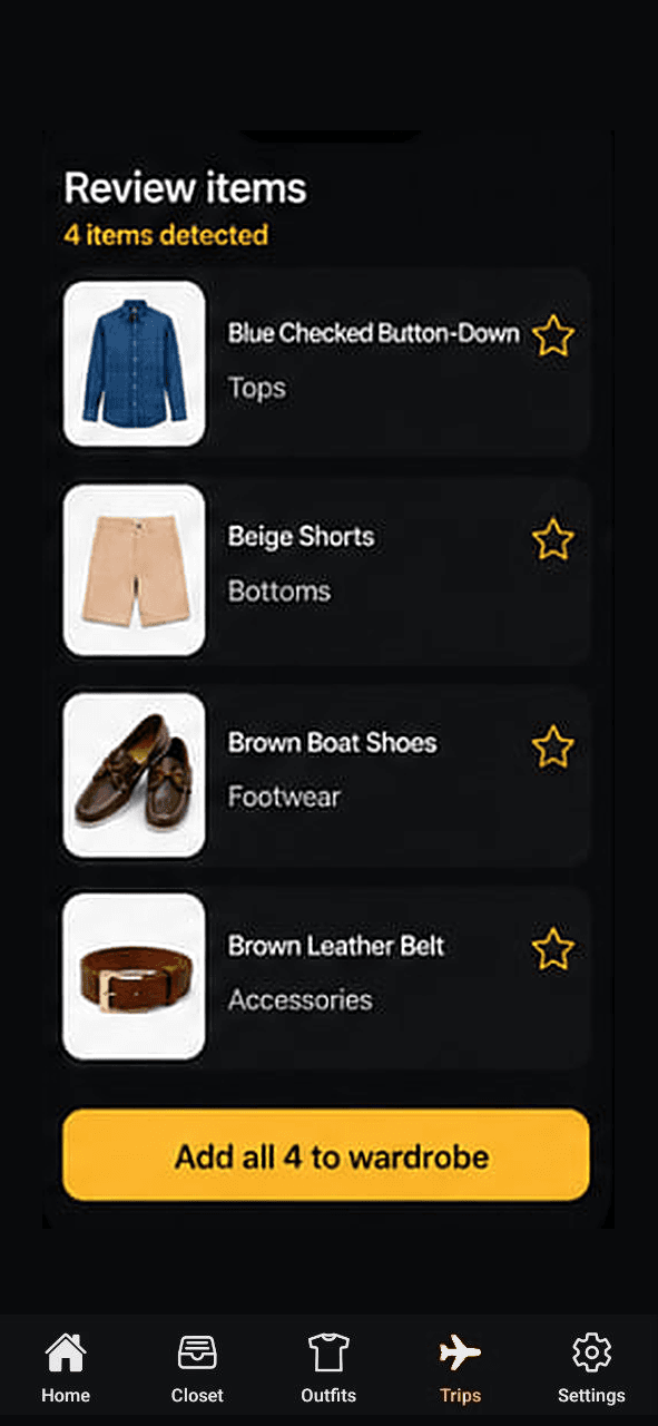 Identify: 4 items detected and named