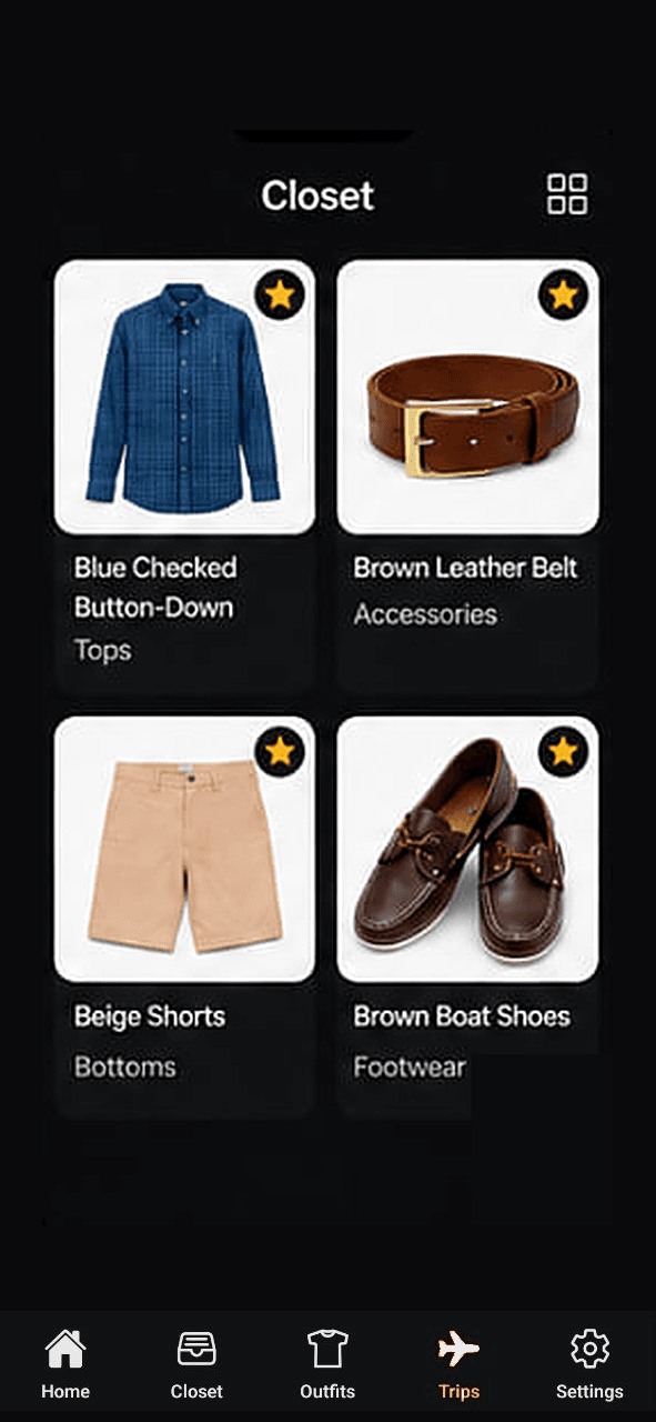 Organize: items filed in the closet